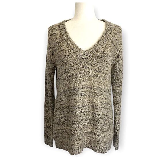 Anthropologie Sweater Pins & Needles Nubby Knit V Neck Sweater in Grays Size M - Picture 1 of 8